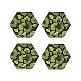 Photo Gallery ginkgo biloba - set di 4 sottobicchieri in pelle, impermeabili, resistenti al calore, esagonali, per soggiorno, cucina, bar, caffè, decorazione Photo Gallery ginkgo biloba - set di 4 sottobicchieri in pelle, impermeabili, resistenti al calore, esagonali, per soggiorno, cucina, bar, caffè, decorazione
