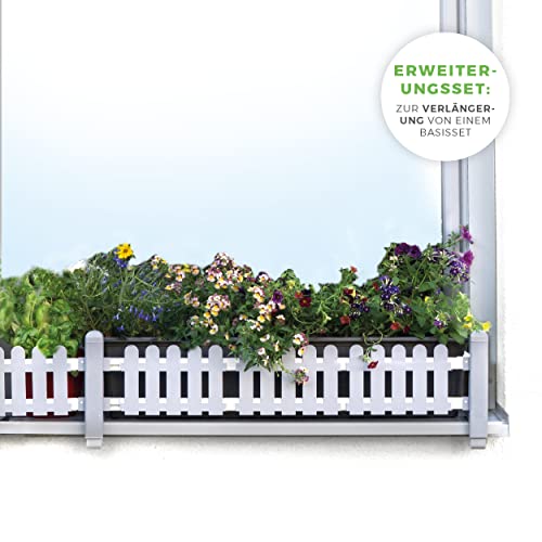 Masu juego de extensión, soporte anticaida de jardineras, soporte para jardineras, alféizar ventana exterior, soporte plantas ventana, balconcillos para ventanas,edición Austriaca, señal gris, clásico