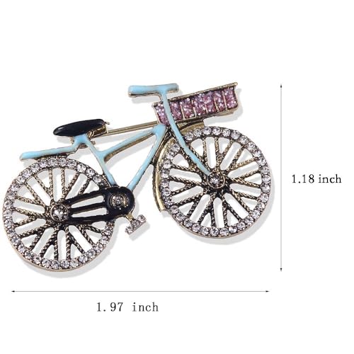 Image of BeeGift Brooch Pin for Women Bicycles Brooch with Created Crystal Rhinestones Brooches and Pins
