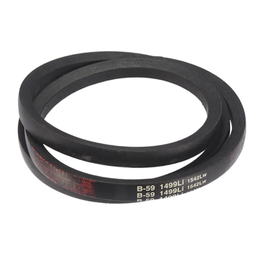 Image of Uxcell 3 Pack B59 Classic Wrapped V-Belt, 62 inch Outside Circumference, Black Rubber Industrial Timing Belt for Machinery Equipment