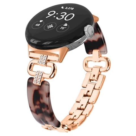 Miimall Rose Gold Rhinestone Strap for Pixel Watch Cover