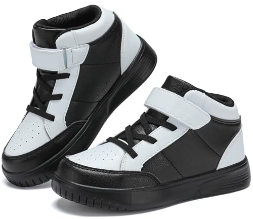 Little Kids High Top Sneakers Girls Boys Running Shoes Lightweight Casual Outdoor Unisex Child Fashion Shoes Black 14