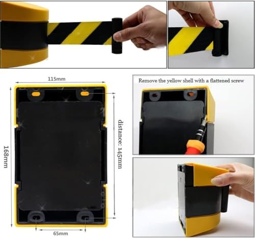 Barreira de cinto retrátil, 3/5/10 m de comprimento - Suporte magnético de parede - Cinto de seguran