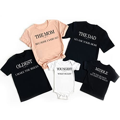 Ask Your Mom, Youngest, Middle, Oldest Matching T-Shirt, Family Vacation Matching T-Shirts, Camping Family Tee, Funny Trip Matching Tshirt, Gift for All Family Members