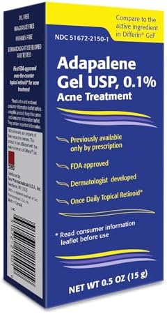 TARO Adapalene 0.1% USP Gel, Paraben Free, Retinoid Acne-Prone Fa...