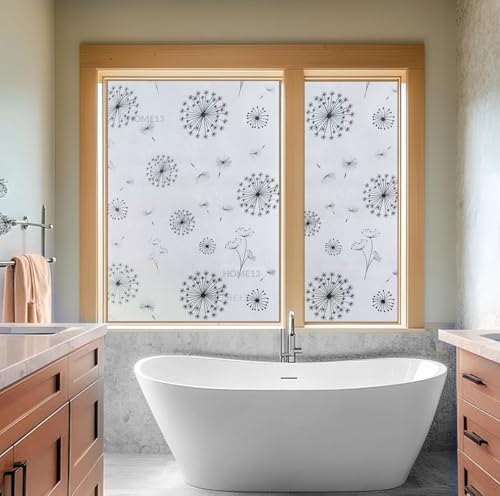 Image of HOME13 Window Privacy Film Frosted Glass Film Decorative Window Sticker Removable Window Film Home Office Privacy Film Window Coverings (White Snow, 1 Feet by 6 Feet)