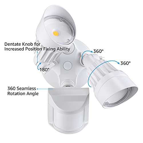Leonlite LHSCT-20WRSS-WHT Cob Led Security Light, Motion Sensor Flood Lights Outdoor, Aluminum, 3 Modes Motion Detector+Dusk To Dawn+Switch Control thumb #3