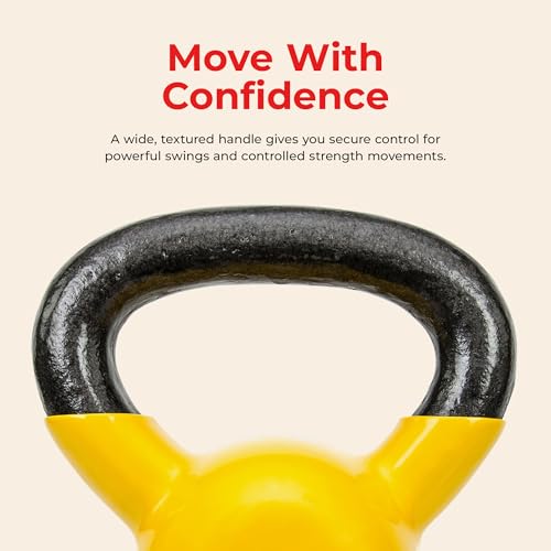 Image of Sunny Health & Fitness Vinyl Coated Cast Iron Kettlebell 5-25 lb