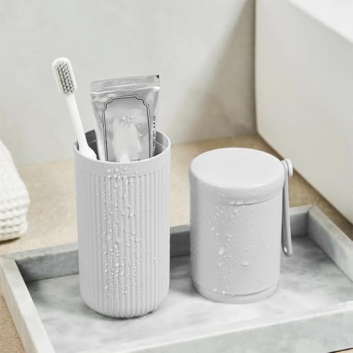 Image of Shopiable Store Travel Toothbrush Case Multifunctional Toothpaste Container Portable Business Trips Wash Cup Holder Organizer Towel Storage Box for Traveling, Camping (BOD Toothbrush, Soap)