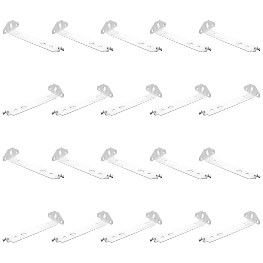 Vertical Blind Face Fix Bracket 70mm White Heavy Duty Vertical Blind Headrail Face Fitting Bracket for Slimline Track Pack of 20