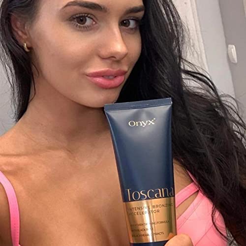 Onyx Toscana Double Tanning Lotion - Bronzer & Tan Accelerator For Outdoor & Indoor Tanning - Ultra Hydration Blend With Sweet Almond Oil & Monoi Oil - Rich Bronzing Formula For Dark Tanning Results #TOP6