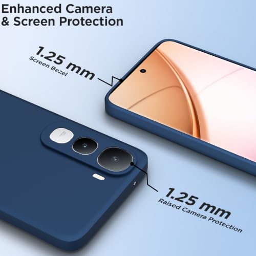 Image of Outlouders Back Cover for Vivo Y400 Pro 5G | Camera Protection | Durable Soft Matte Silicone Bumper Case (Blue)
