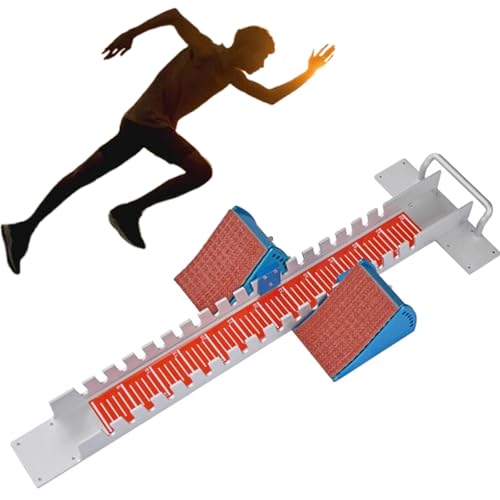 JOSBY Blocchi di partenza da Corsa Professionali da 33 Pollici, Blocchi da Pista Sprinter con Tacchetti, 6 Angoli Regolabili, Altezza Regolabile Liberamente, ausilio per la Corsa in Lega di Alluminio