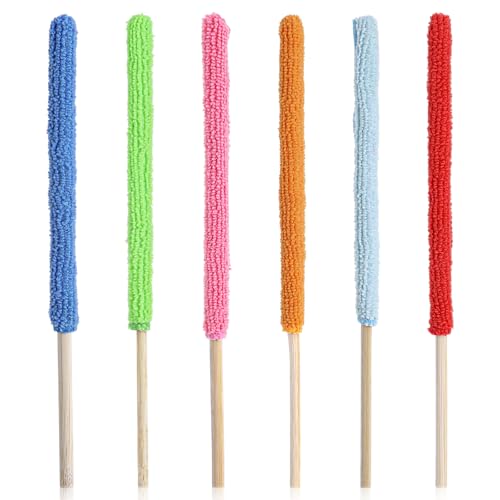 6 Pcs Microfiber Detail Duster Sticks Fan Cleaning Brush Fan Blade Cleaner Crevice Cleaning Tool...