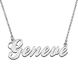 GR859C Silver Initial Name Necklace Custom Made Jewelry Gifts for Friend Geneve