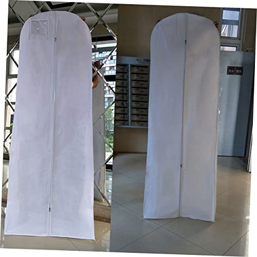 1pc White Wedding Dress Storage Bag Nonwoven Garment Cover for Bridal Gown Breathable Dust for Wedding Day and Photography4