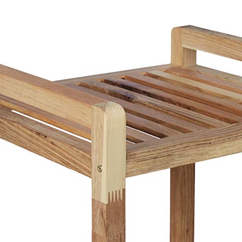 Relaxdays Bathroom Shelving with Wheels, Wooden, HxWxD: 71.5 x 35 x 31 cm, Handles, Rotating, 3 Shelves, Kitchen Rack, Natural Relaxdays Bathroom Shelving with Wheels, Wooden, HxWxD: 71.5 x 35 x 31 cm, Handles, Rotating, 3 Shelves, Kitchen Rack, Natural