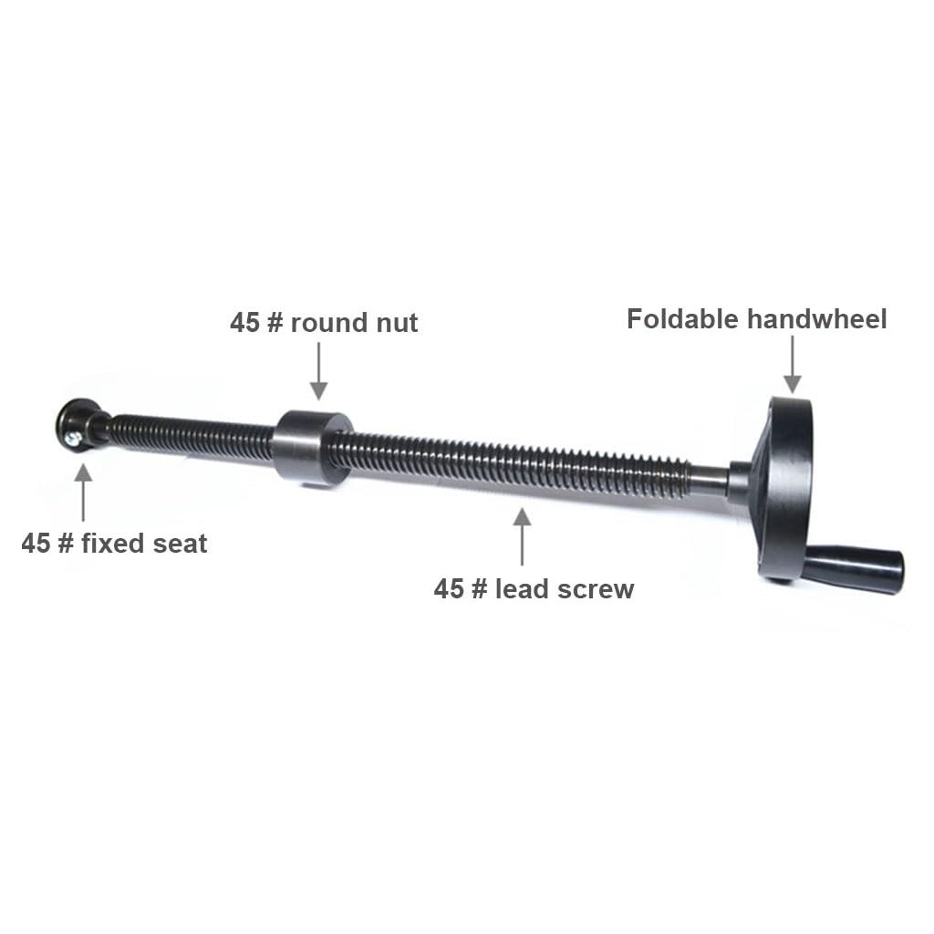 Zestaw śrub pociągowych trapezowych T16 z kołem ręcznym 100 mm — trwała stal 45#, długości od 220 mm do 300 mm(220mm)