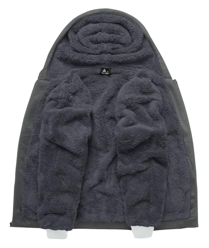 Image of SCODI Hoodies for Men Heavyweight Fleece Sweatshirt Zip Up Thick Jacket