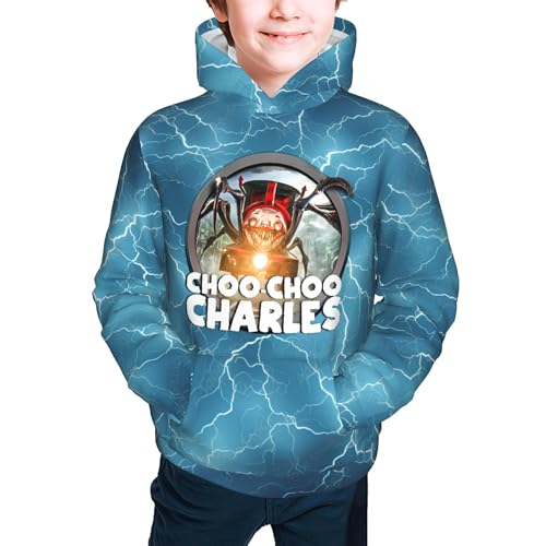 Choo-Choo Charles Kids' Hoodie 3d Print Sweatshirt Soft Pullover Hooded With Big Pockets For Boys Or Girls