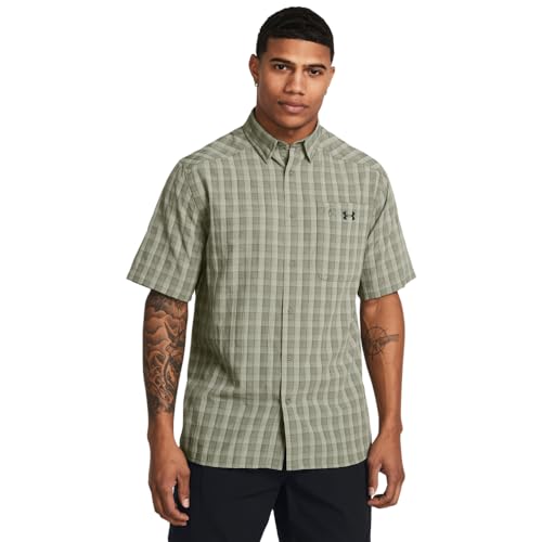 Under Armour Men's Drift Tide 2.0 Plaid Short-Sleeve T-Shirt, (390) Marine OD Green/Grove Green/Baroque Green, X-Large
