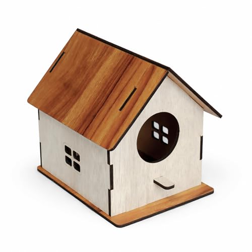 Image of Deskart Wooden Bird House | WallPatch Wooden Bird Nest for Balcony, Window and Garden | Suitable for Sparrow and Kingfisher etc. Birds