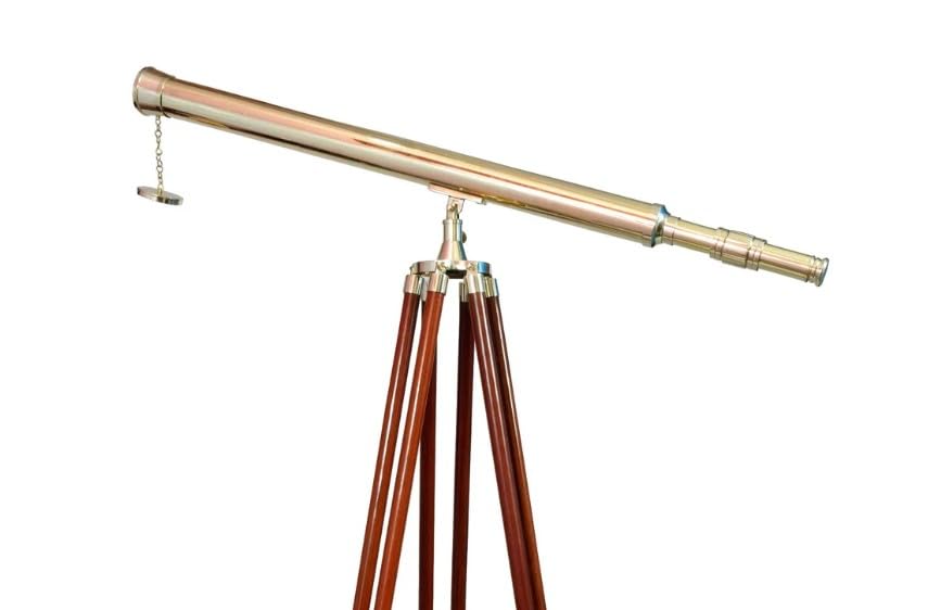 Telescopio náutico vintage de latón con trípode ajustable | Telescopio hecho a mano de la Royal Navy | Telescopio de pie de piso mejor para regalo