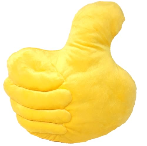 Brigamo 【𝙋𝙧𝙞𝙢𝙚 𝘿𝙚𝙖𝙡】 Premium Emoticon DekoKissen Plüsch SofaKissen Kuschelkissen, 35 cm (Daumen Hoch)