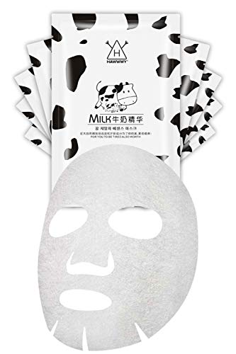 Milk Face Mask, Hawwwy 10 Pack, Ultra Hydrating, Stimulates Collagen Production, Helps Break Down Dead Cells, Regenerate New Cells, Helps Reduce Fine Lines and Wrinkles, Milk Sheet Mask