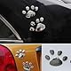 SGERUFZ 12 Stück Set Hundepfoten Pfoten Pfötchen Hund Footprint Auto Emblem Aufkleber Dekoration für Auto, Motorrad, Fahrrad oder Roller (Schwarz, Silber)