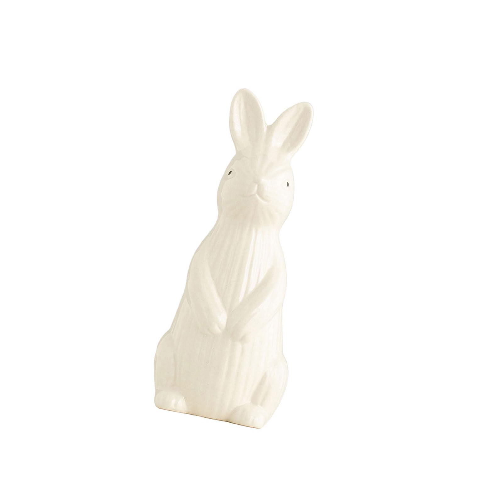 ZEPFJHE Ceramic Rabbits Figurine Decorative Animal Statue Home Decoration for Bookshelf and Offices Desk Ceramic Lagomorph Figurine