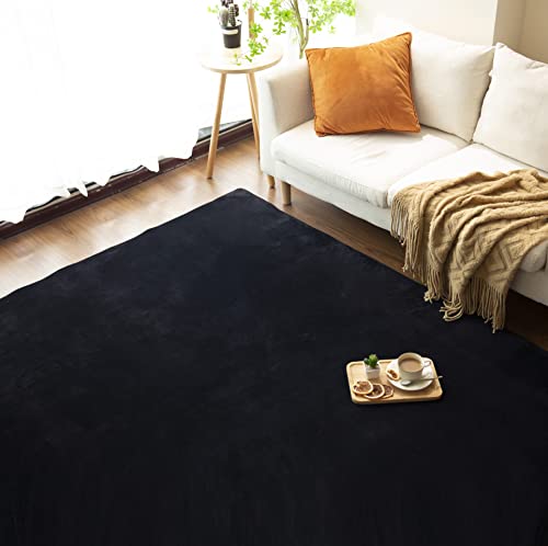 カーペット 低反発 ラグマット 洗える 厚手 12㎜ 130×190㎝ 約1.5畳 クッションラグ 微撥水 ホットカーペット対応 滑り止め付き こたつ敷きマット 低ホルム さらフワ 防音 ブラック