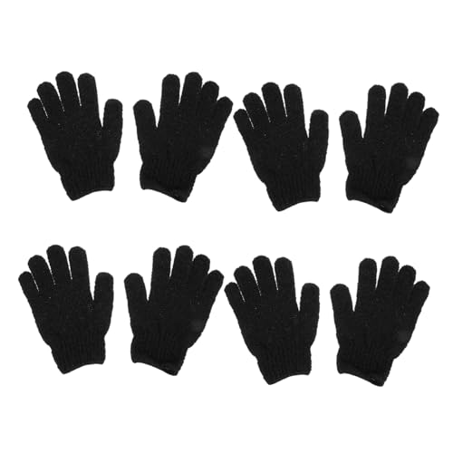 ERINGOGO 4 Pairs Exfoliating Gloves Gentle Body Scrubber Made of Convenient Shower Washing Gloves for All Skin Types Skin Exfoliation and Dirt Removal