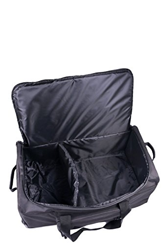 Military Tactical Wheeled Deployment Trolley Duffel Bag Heavy-Duty Camping Hiking Running Trekking (Black)