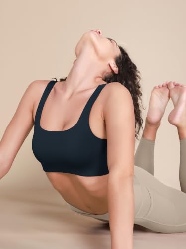 Image of ODODOS Square Neck Sports Bra for Women Wirefree Non Padded Yoga Tank Workout Crop Tops