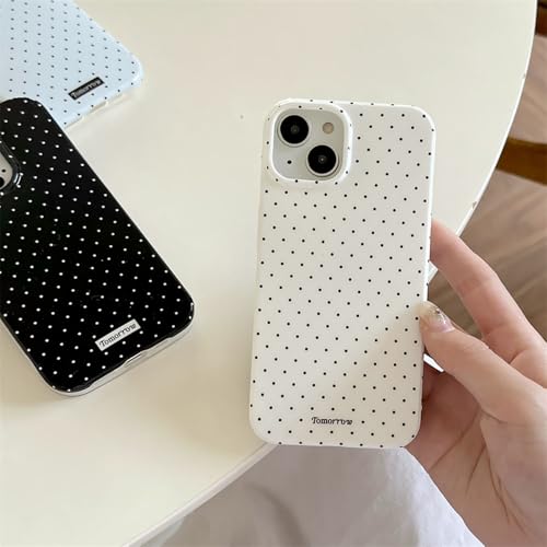 Case for iPhone 13 iPhone 14 with Cute Polka Dot Pattern Aesthetic Design, Simple Stylish Soft TPU Protective Phone Cover for iPhone 13/14 -White - Image 3