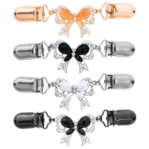 Image of 4Pcs Cinch Clip, Metal Dress Clips Back Cinch, Cinchs Clip for Women Clothing, Elegant Butterfly Cat Eye Scarf Clips(Multicolor, 4.53 x 0.55 Inch)