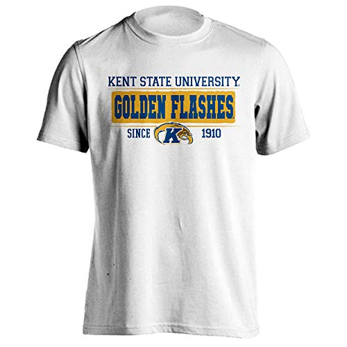 Kent State Golden Flashes Bar Mascot Since 1910 Short Sleeve T-Shirt (White, XL)