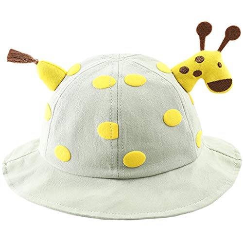 Bucket hat,Toddler Baby Beach Bucket Hat Cartoon Giraffe Sunscreen Foldable Fisherman Green