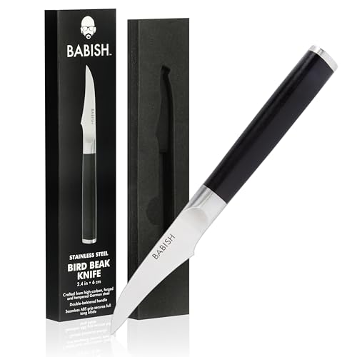 Babish Birds Beak Peeling Paring Tourne Knife – High-Carbon 1.4116 German Steel Kitchen Knife – Precision Peeling and Paring Tool