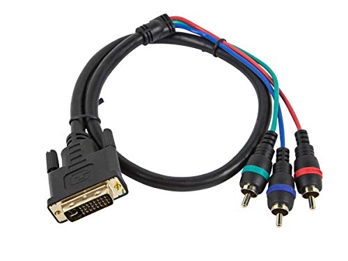 Monoprice 2ft DVI-I to 3 RCA Component Video Cable (DVI-I - 3-RCA)
