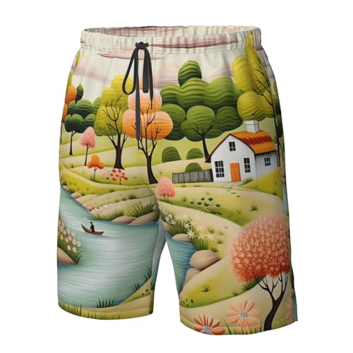 Country Lifestyle Men's Casual Shorts Drawstring Summer Beach Shorts Quick Dry Bathing Suits Hawaii Swim Trunks4