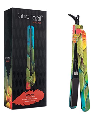 Fahrenheit° Hair Straightener Hair Care System Flat Iron Limited Edition 1.25" Ceramic Tourmaline Flat Irons - Professional Hair Straighteners - Planchas De Cabello