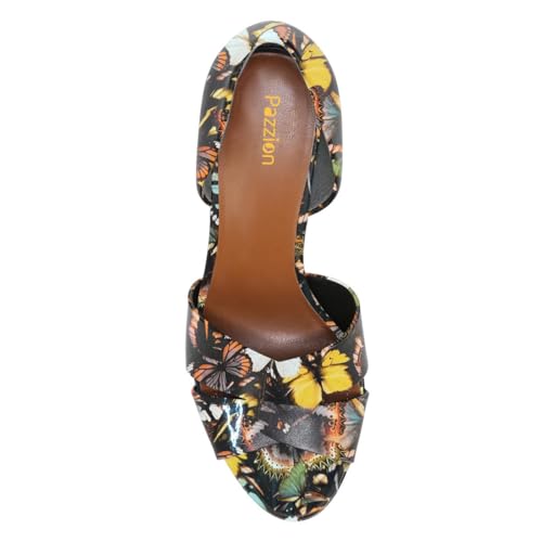 Pazzion Women's Sexy Open Almond Toe High Heeled D'Orsay Pumps Slip On Stiletto Heeled Two Pieces Sandals Versatile Party Evening Shoe Size 4-16 US3