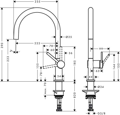 hansgrohe Küchenarmatur Talis M54 (Wasserhahn Küche, 360° schwenkbar, hoher Komfort-Auslauf 220mm, Standardanschlüsse) Schwarz - Image 5