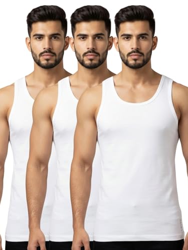 Image of Levi's 016 Men Sleeveless 100% Cotton No Side Seam with Tag-Free Comfort Vest (Pack of 3)