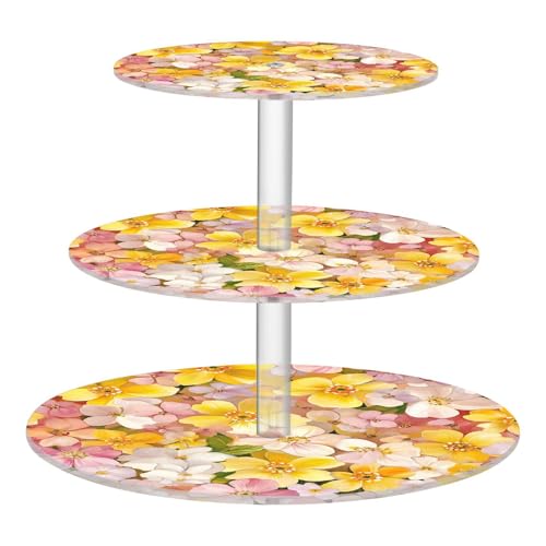 Beauty Spring Flowers Virginia American Transparent Acrylic Tray Spill-Proof Three-Layer