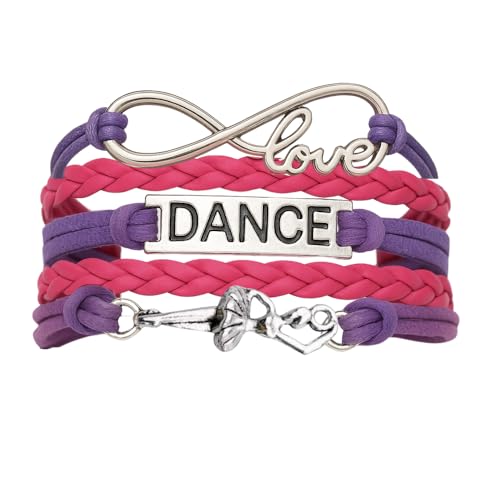 Sportybella Dance Bracelet, Pink and Purple Dance Adjustable Bracelet - Adorable Ballet-Themed Charm - Adjustable and Elegant Dancewear Accessory for Young Dancers