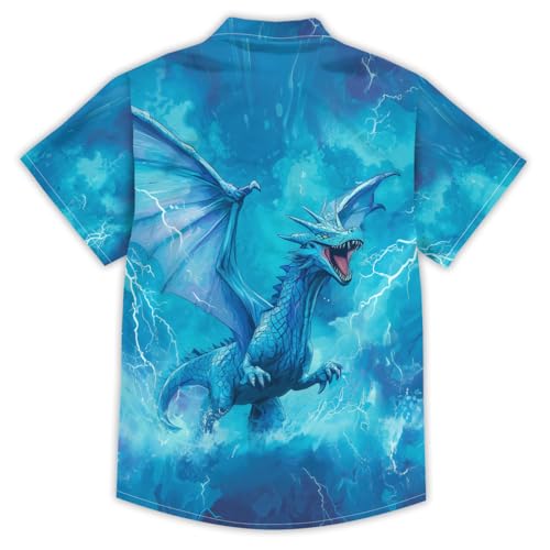 Image of Kids Tie-dye Hawaiian Shirt 80s Button Down Retro Short Sleeve Casual Beach Tropical Funny Party Outfits for Boys