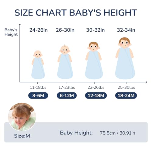 Image of Baby Sleep Sack 18-24 Months, 3 Pack 0.5 Tog Sleeping Sack 100% Cotton Supersoft Thermostatic Toddler Sleeping Bag for Babies Infant, 2-Way Zipper Baby Wearable Blanket for Summer